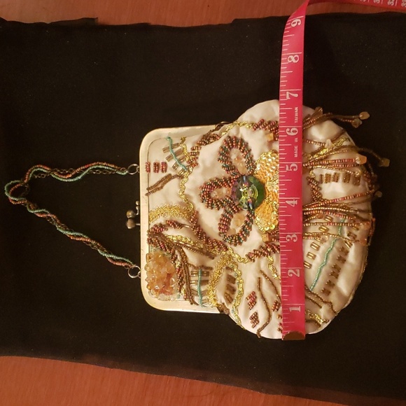 Vintage Art Deco Beaded Evening Bag with Beaded Fringe - Picture 10 of 10